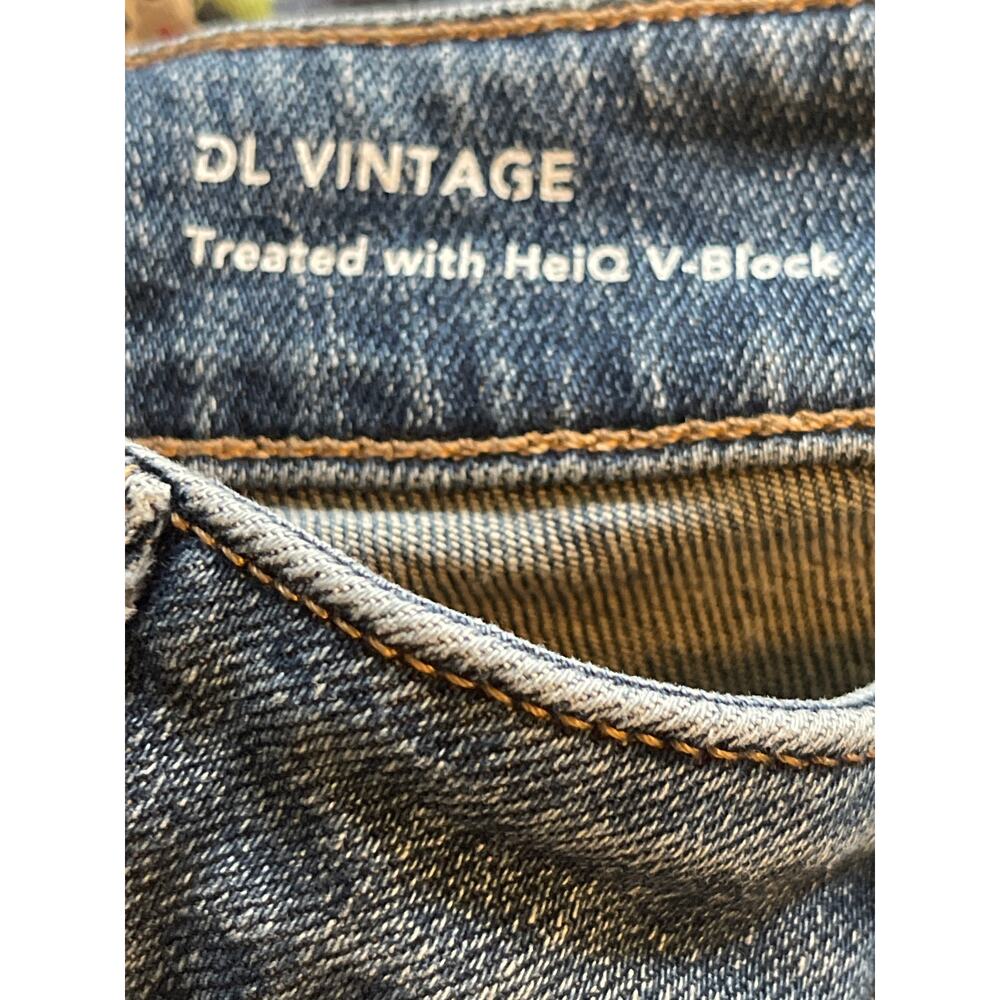 DL1961 DL Vintage Riley Boyfriend Straight Distressed Blue Jeans Adams Size 27 - Picture 12 of 15